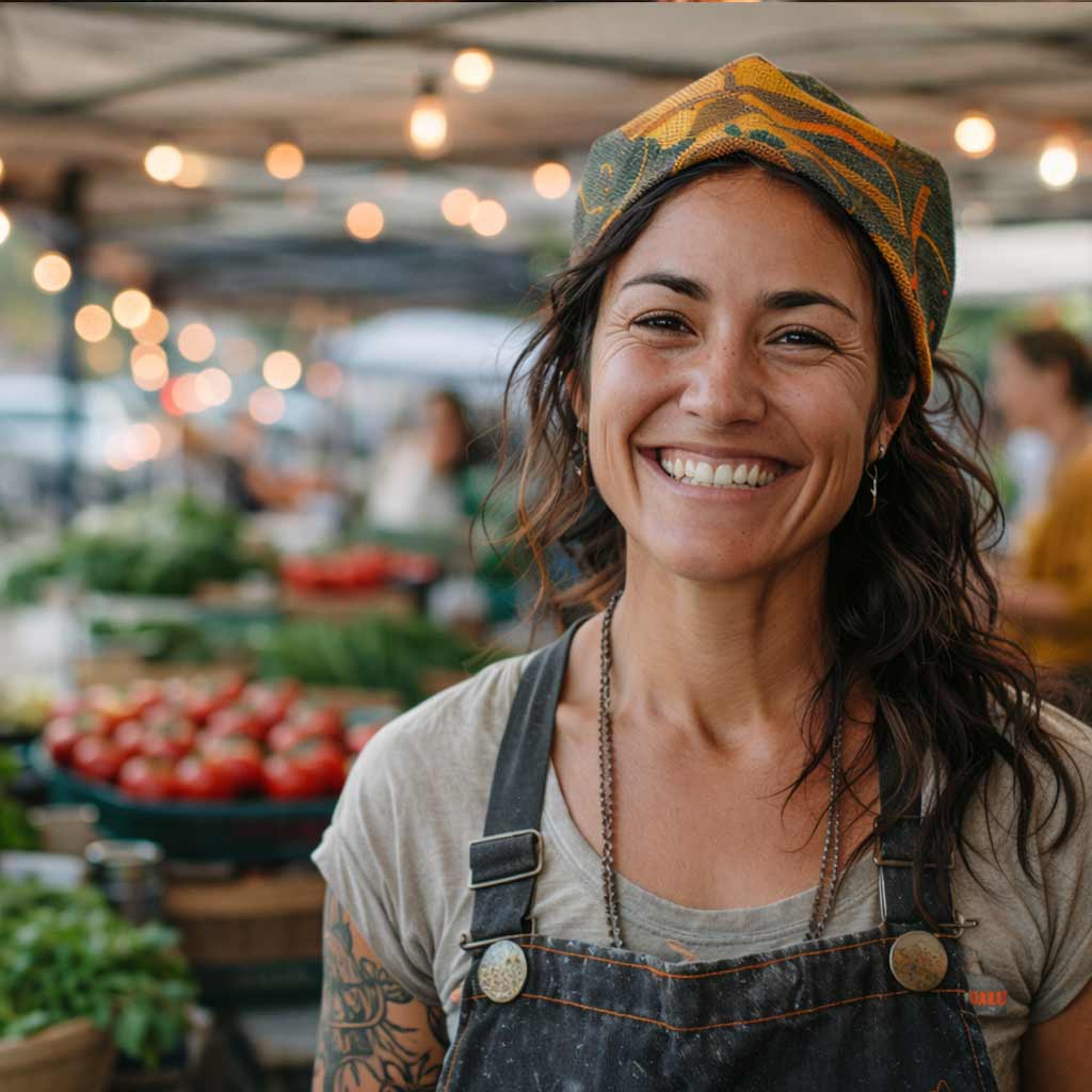 Female Local Business Owner at the Market