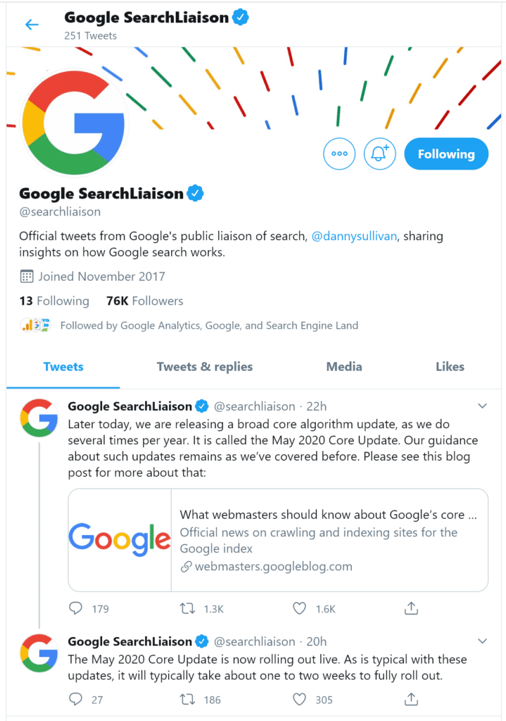 Google May 2020 Core Algorithm <a href=