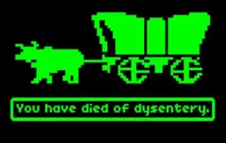 Screenshot of The Oregon Trail for Apple II in 1980s